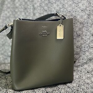Army/Camo green COACH bucket bag